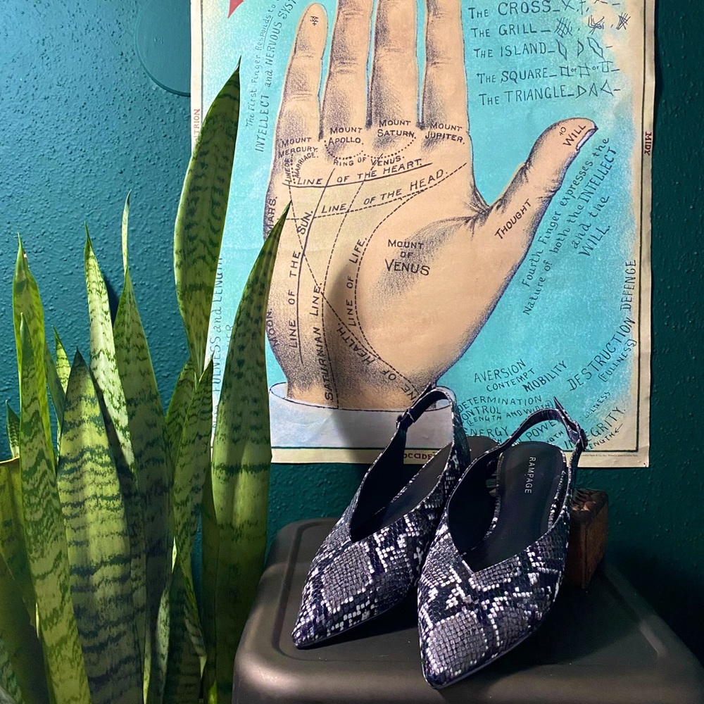 Snakeskin Rampage Flats size 8.5